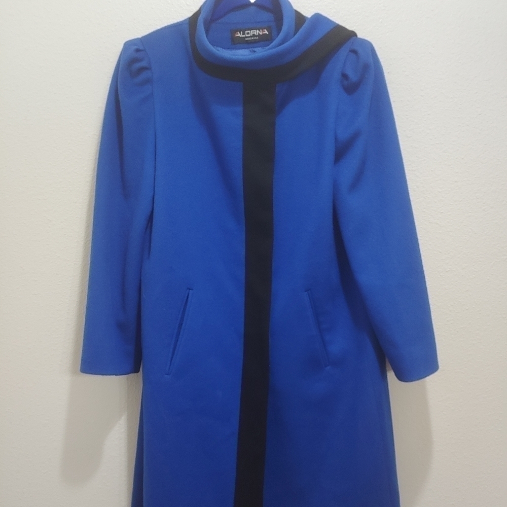Vintage 1980's Cobalt Blue Wool Coat